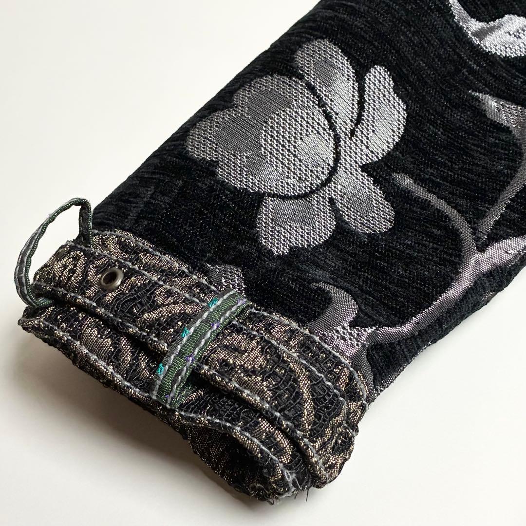 【美品】デシグアル/総柄刺繍スタンドカラーコート/異素材切り替え/ダブルジップ