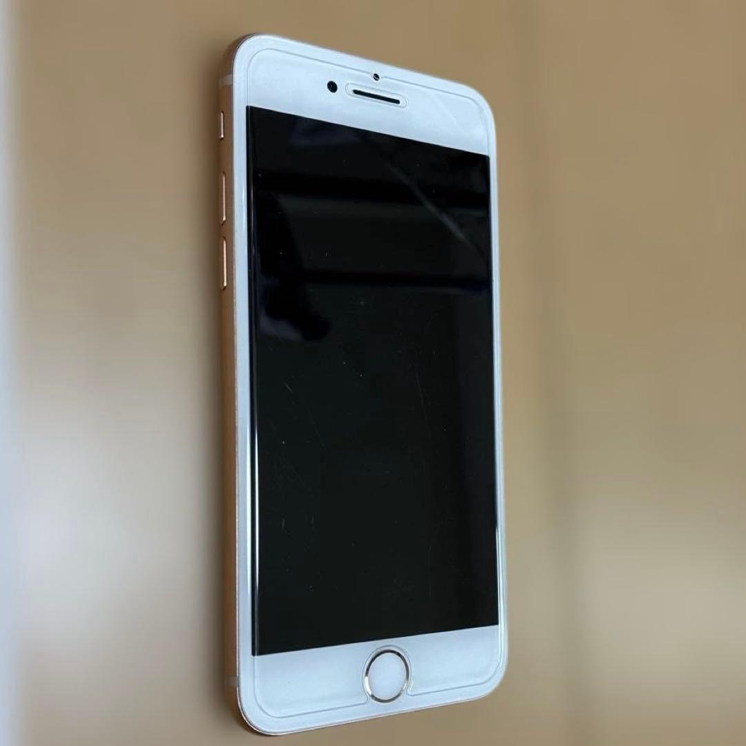 iPhone 8 ゴールド　本体＋箱のみ＋ガラスフィルム　背面ひび割れ