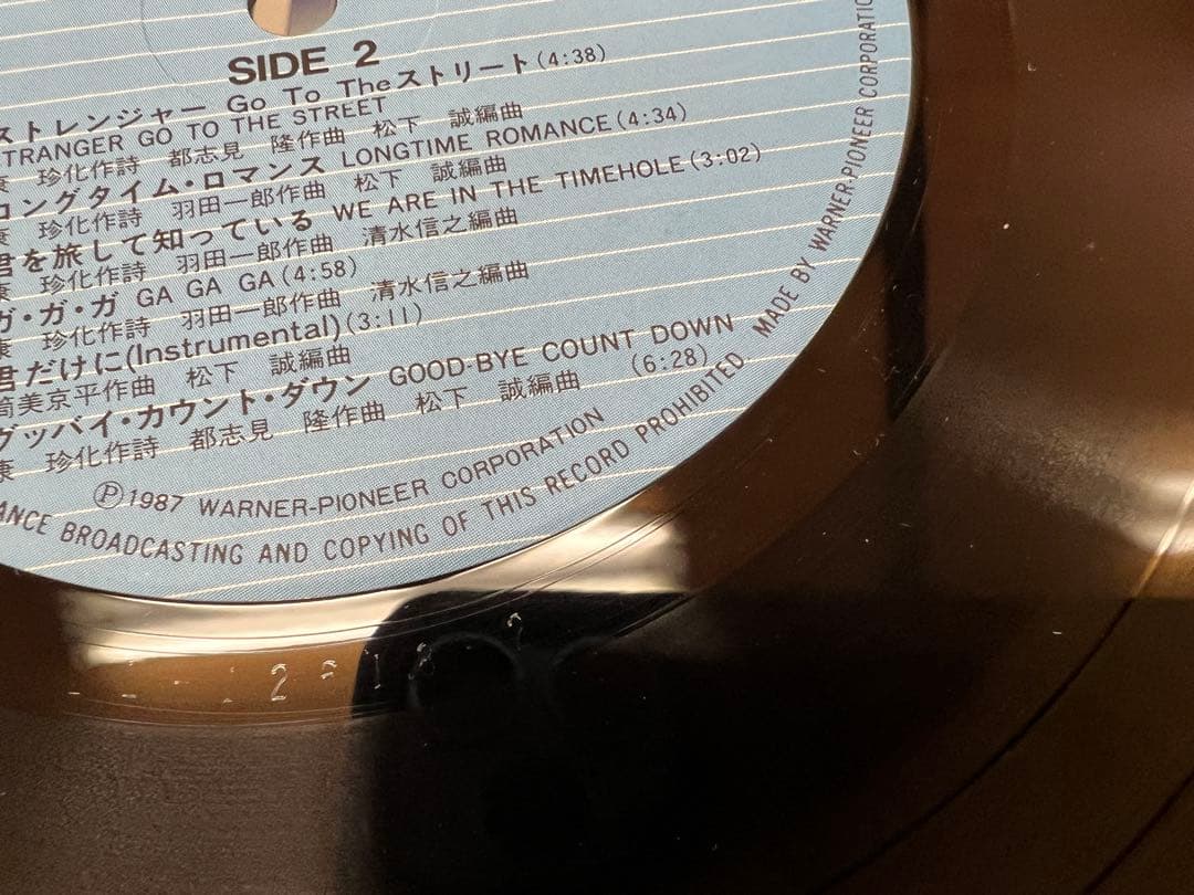 少年隊 TIME-19 レコード LP L-12618完品ステッカー付1987年