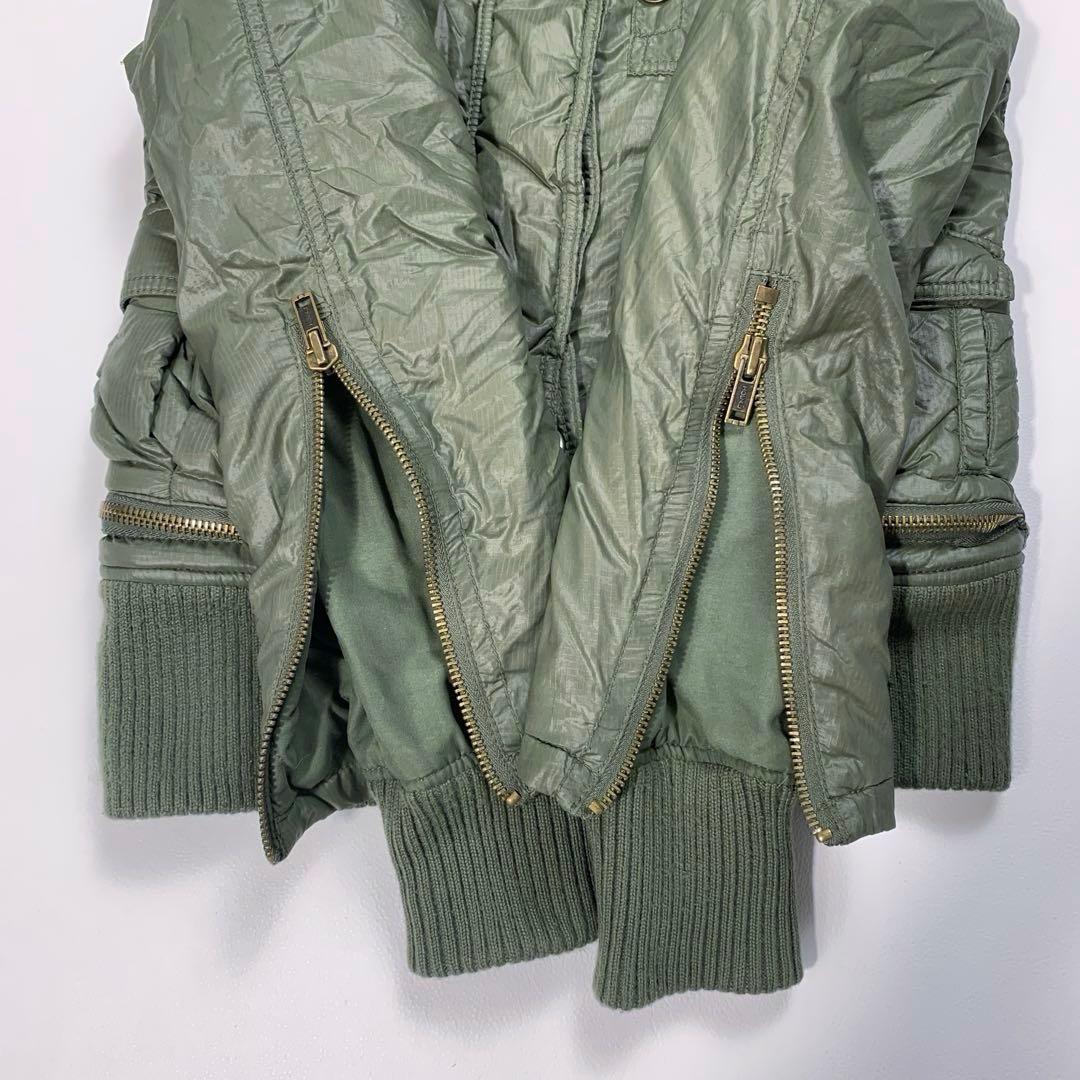 【レア】MOUSSY N-2B フライトジャケット メタルボタン カーキ 短丈