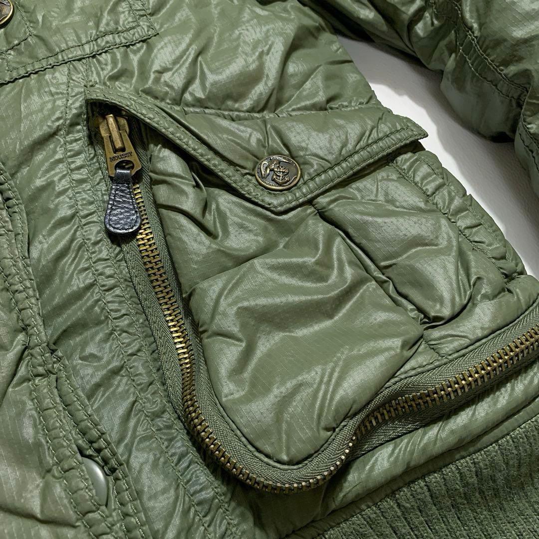 【レア】MOUSSY N-2B フライトジャケット メタルボタン カーキ 短丈