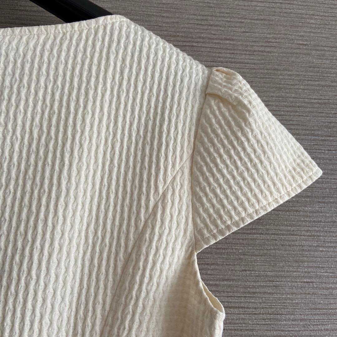 ♡極美品♡ Rene ルネ 希少38 ウエストパール ワンピース ライトイエロー