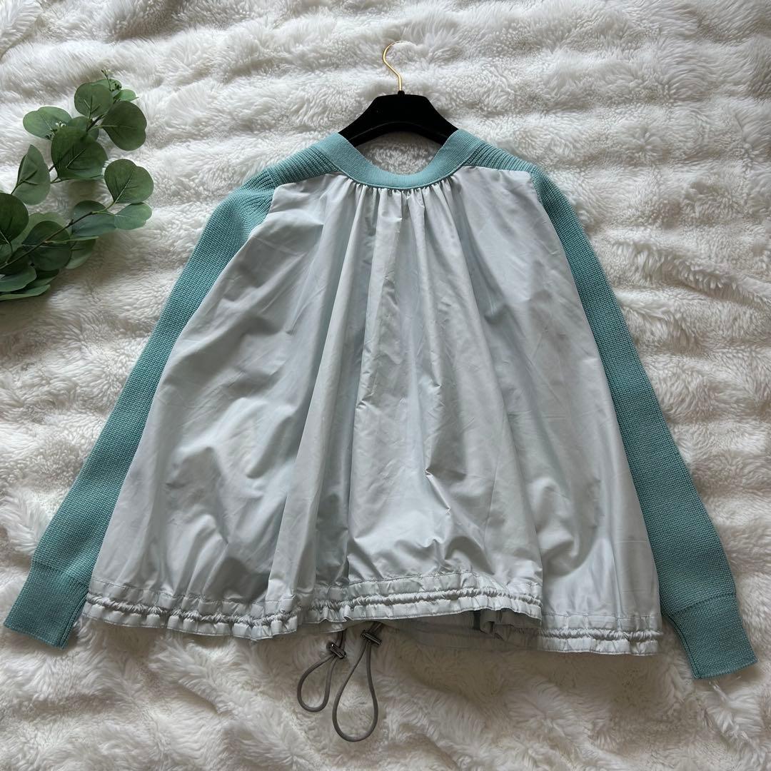 【希少】sacai luck 切替カーディガン 異素材ドッキング ウール 春