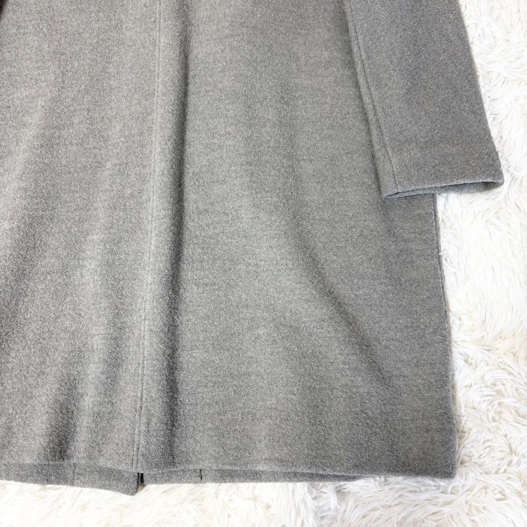エヴァムエヴァ evam eva L プレスウールロングコート ノーカラーコート