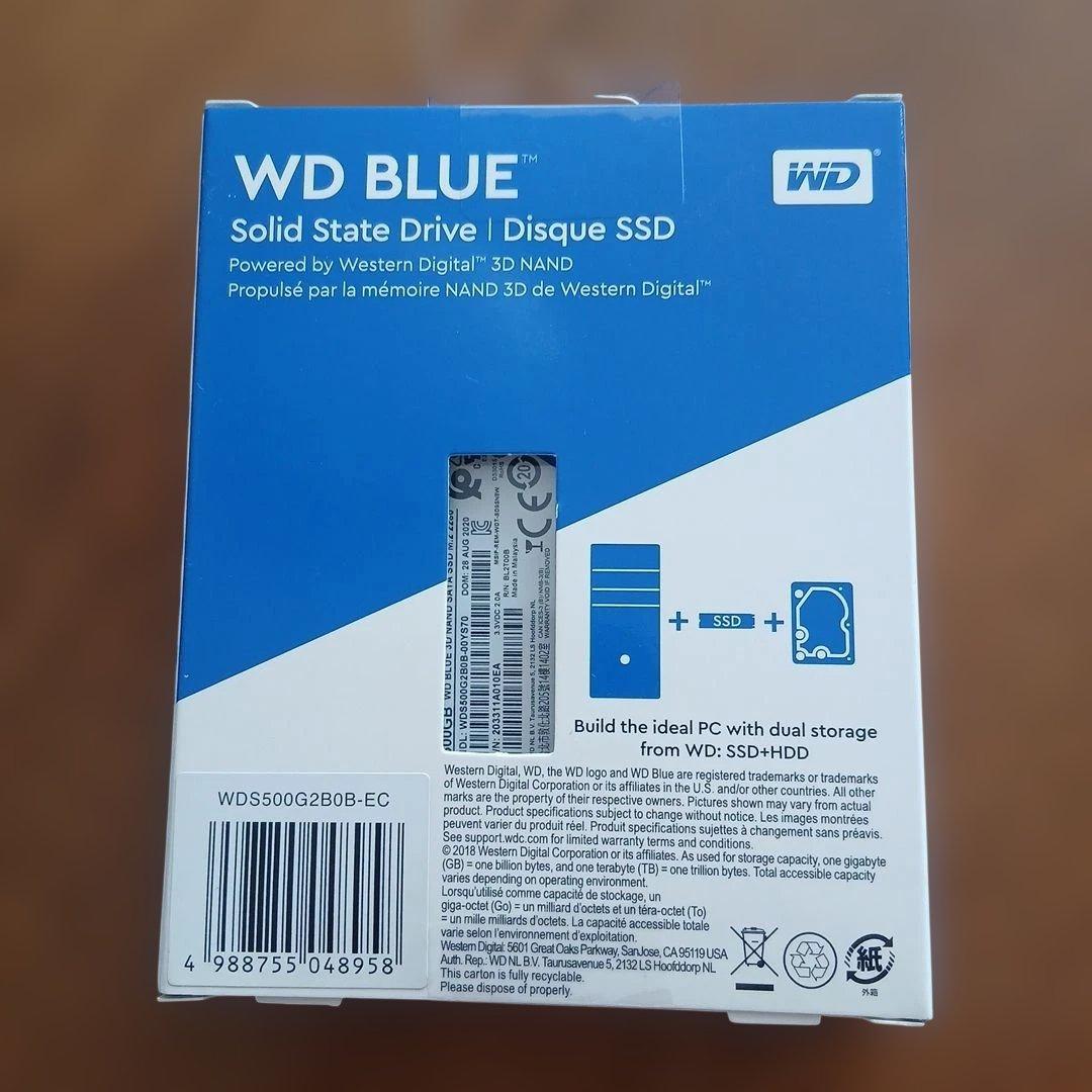 内蔵型SSD WD BLUE 3D NAND SATA SSD M.2 2280 500GB
