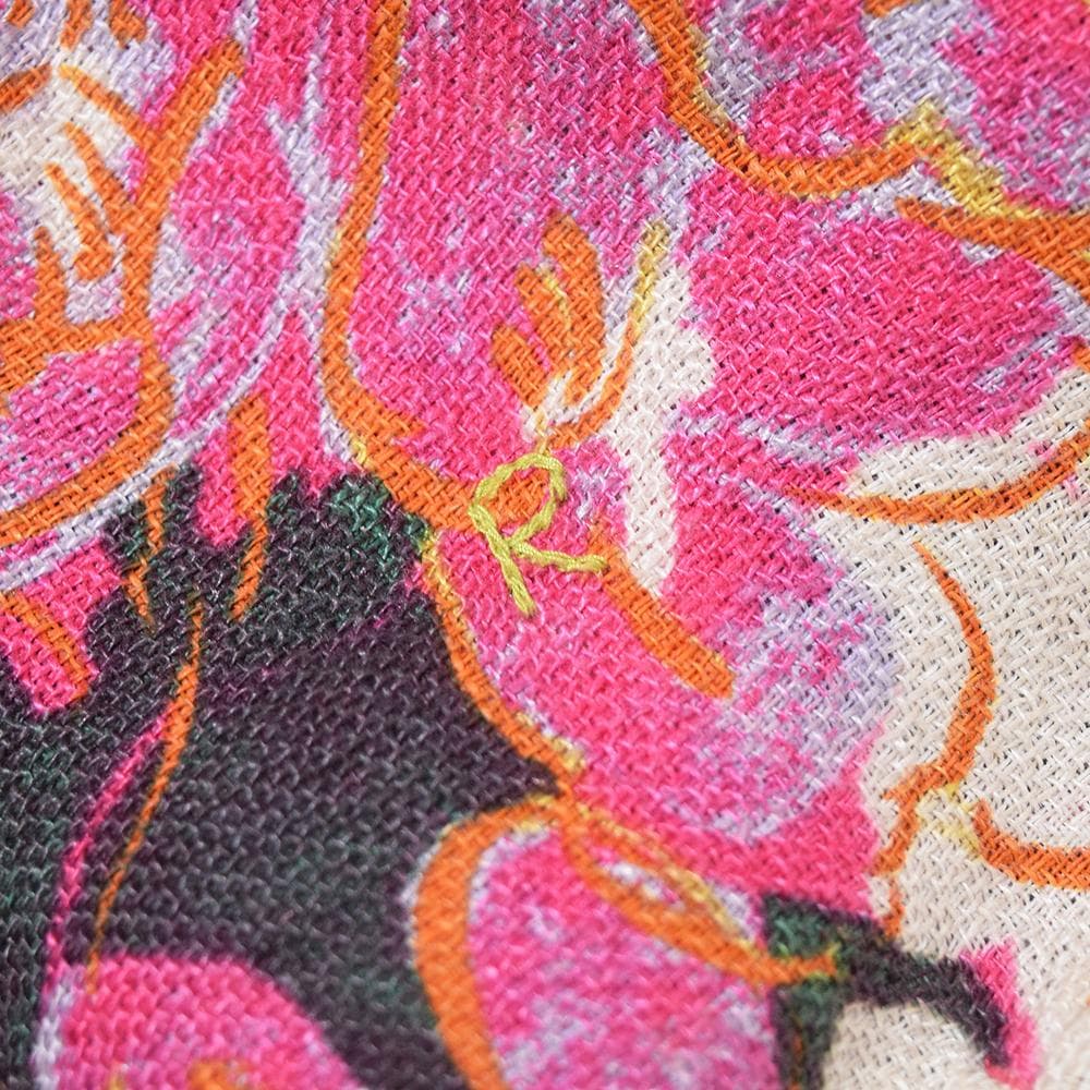 45R コットン リネン 二重織 フラワー 馬比古 DRESS ワンピース 花柄