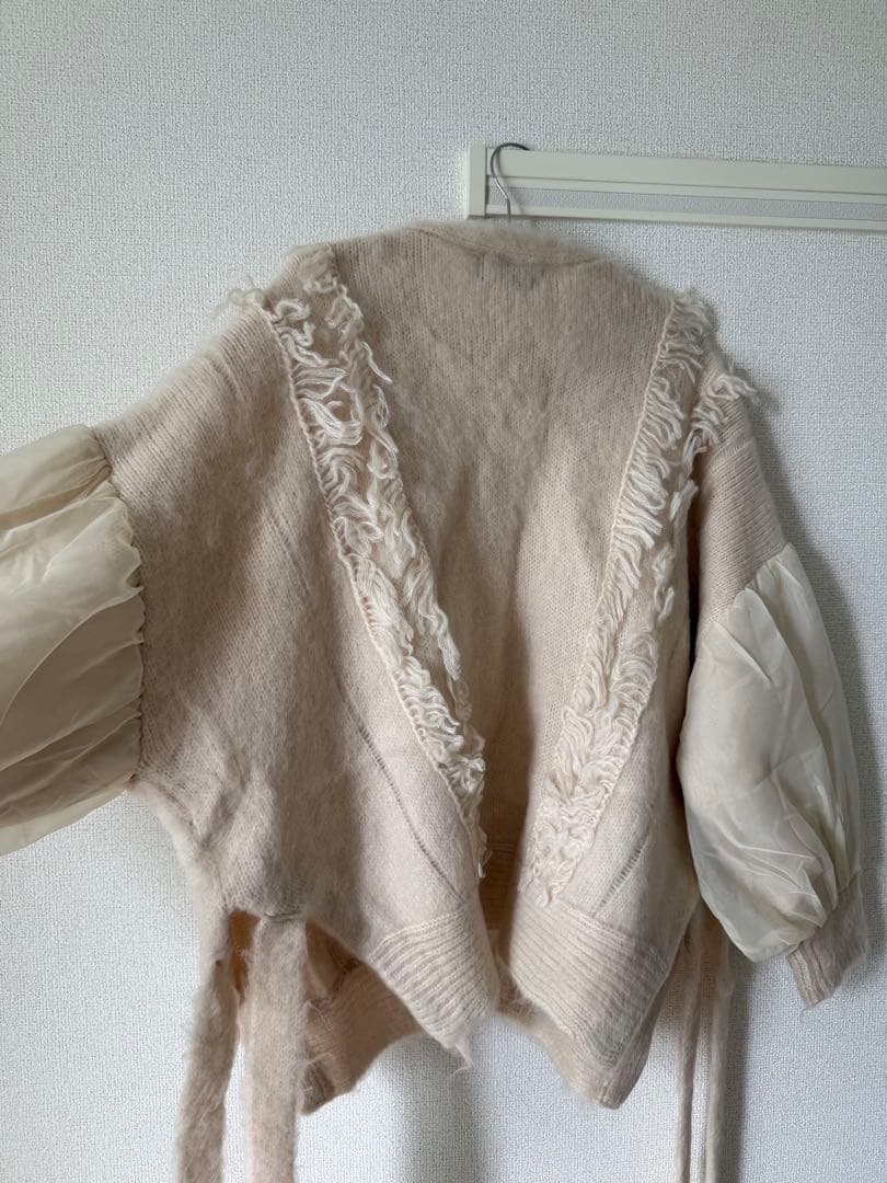 【完売品】nuyuh tulle knit cardigan (ivory)