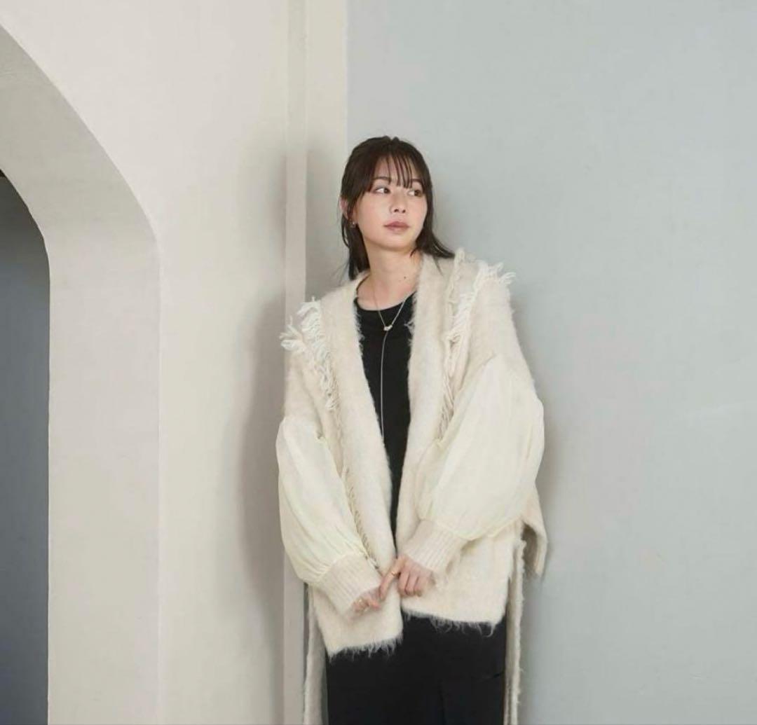 【完売品】nuyuh tulle knit cardigan (ivory)