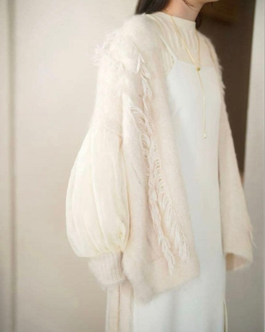 【完売品】nuyuh tulle knit cardigan (ivory)