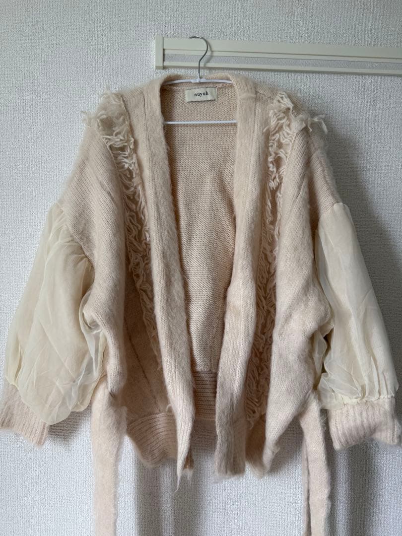【完売品】nuyuh tulle knit cardigan (ivory)