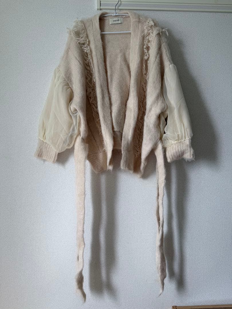 【完売品】nuyuh tulle knit cardigan (ivory)