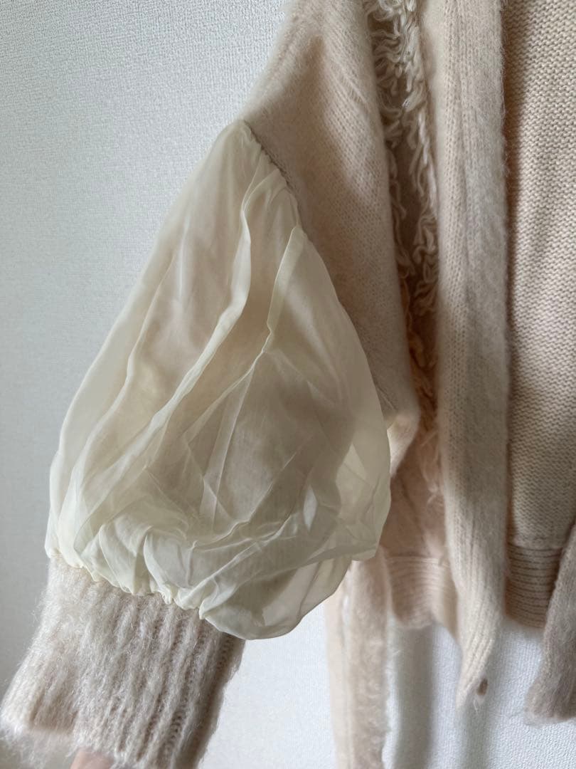 【完売品】nuyuh tulle knit cardigan (ivory)