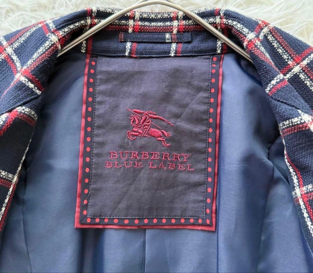 極美品BURBERRY BLUE LABEL チェック ロングコート ベルト付