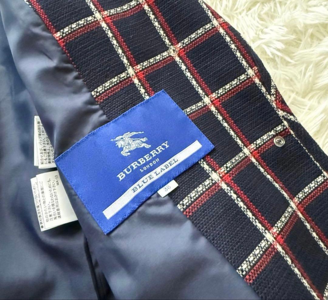 極美品BURBERRY BLUE LABEL チェック ロングコート ベルト付