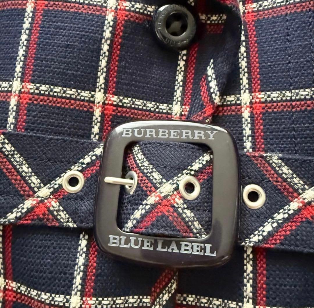 極美品BURBERRY BLUE LABEL チェック ロングコート ベルト付