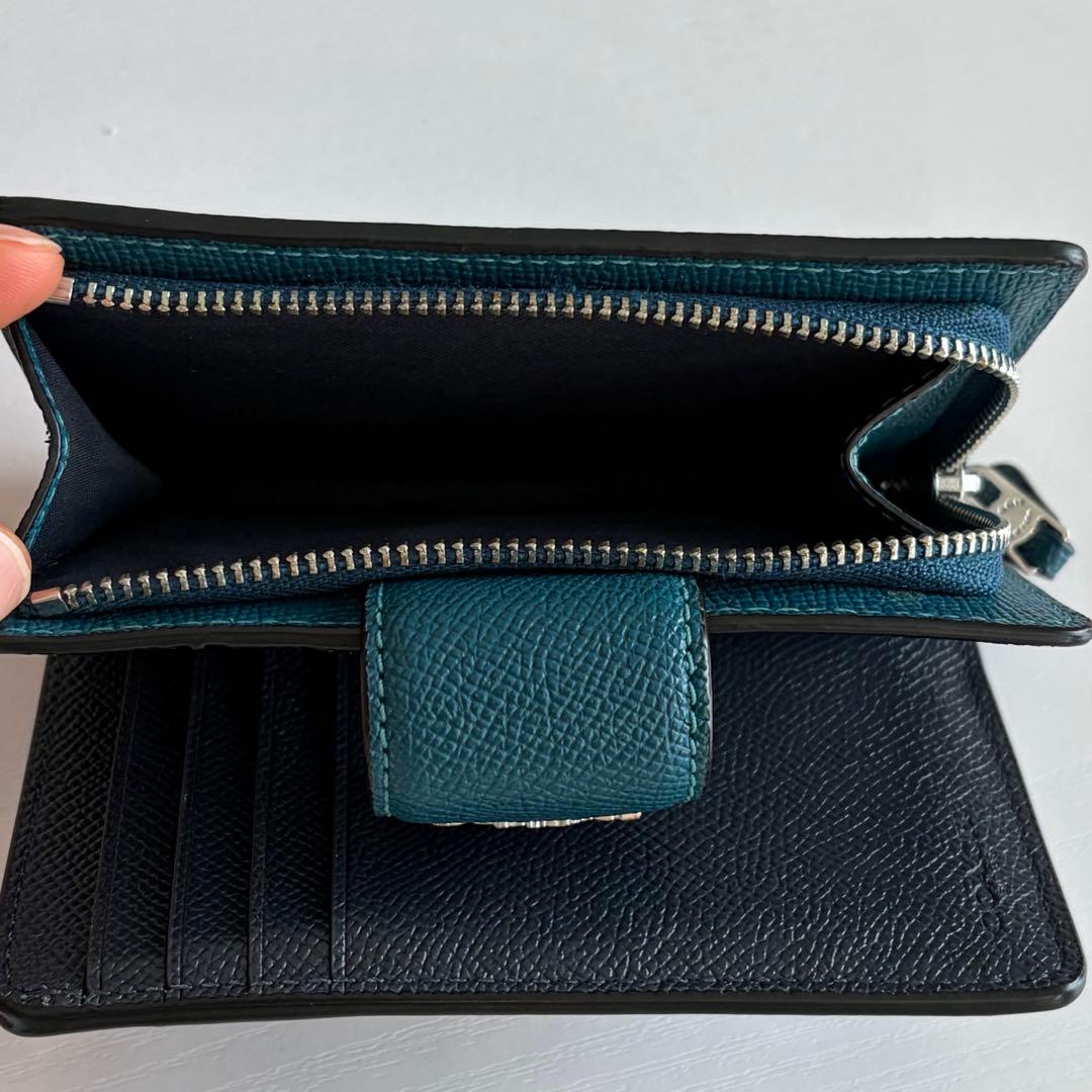 COACH 二つ折り財布 ティール