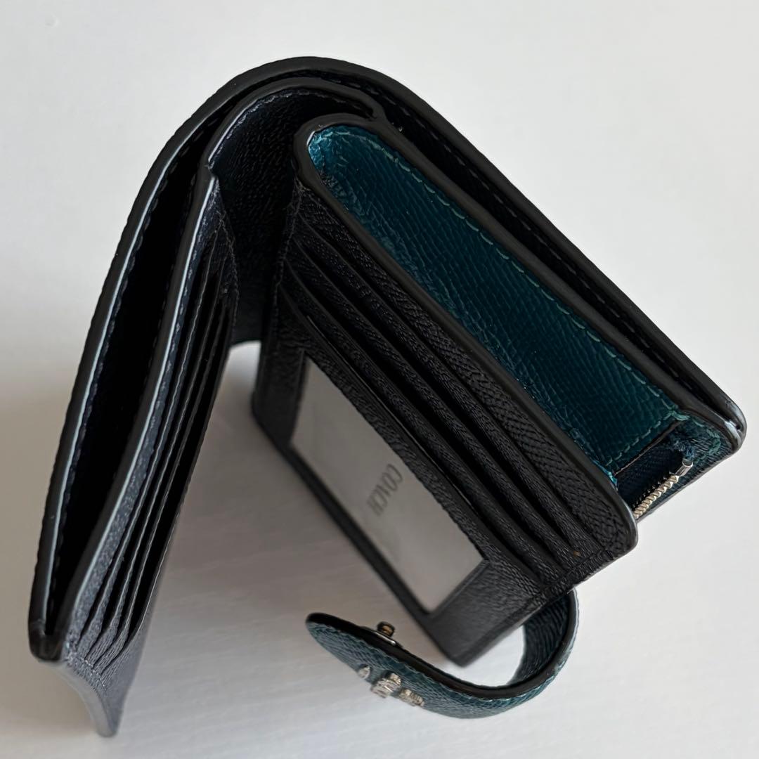 COACH 二つ折り財布 ティール