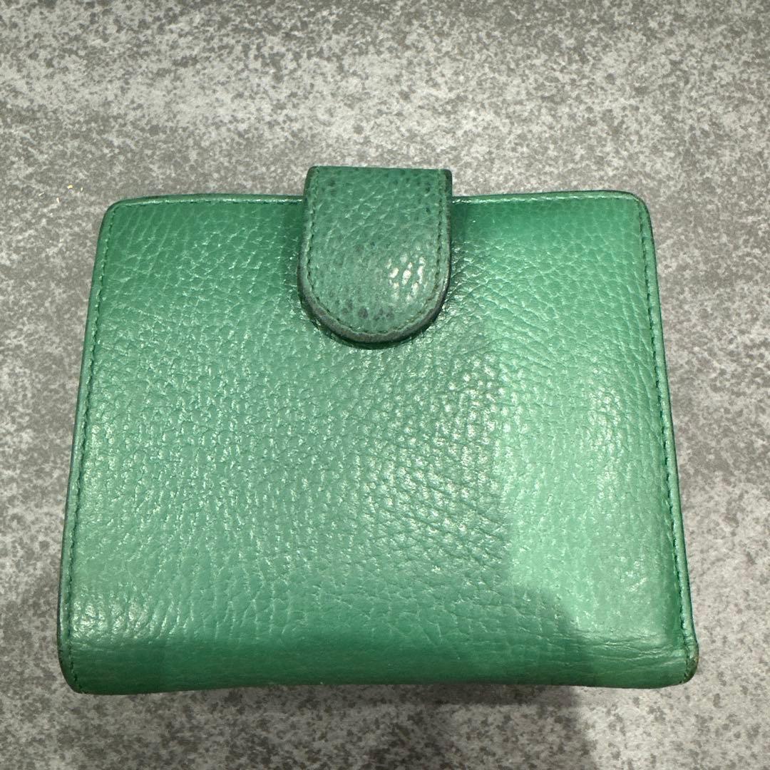 GUCCI グッチ GG インターロッキング 二つ折り財布 グリーン