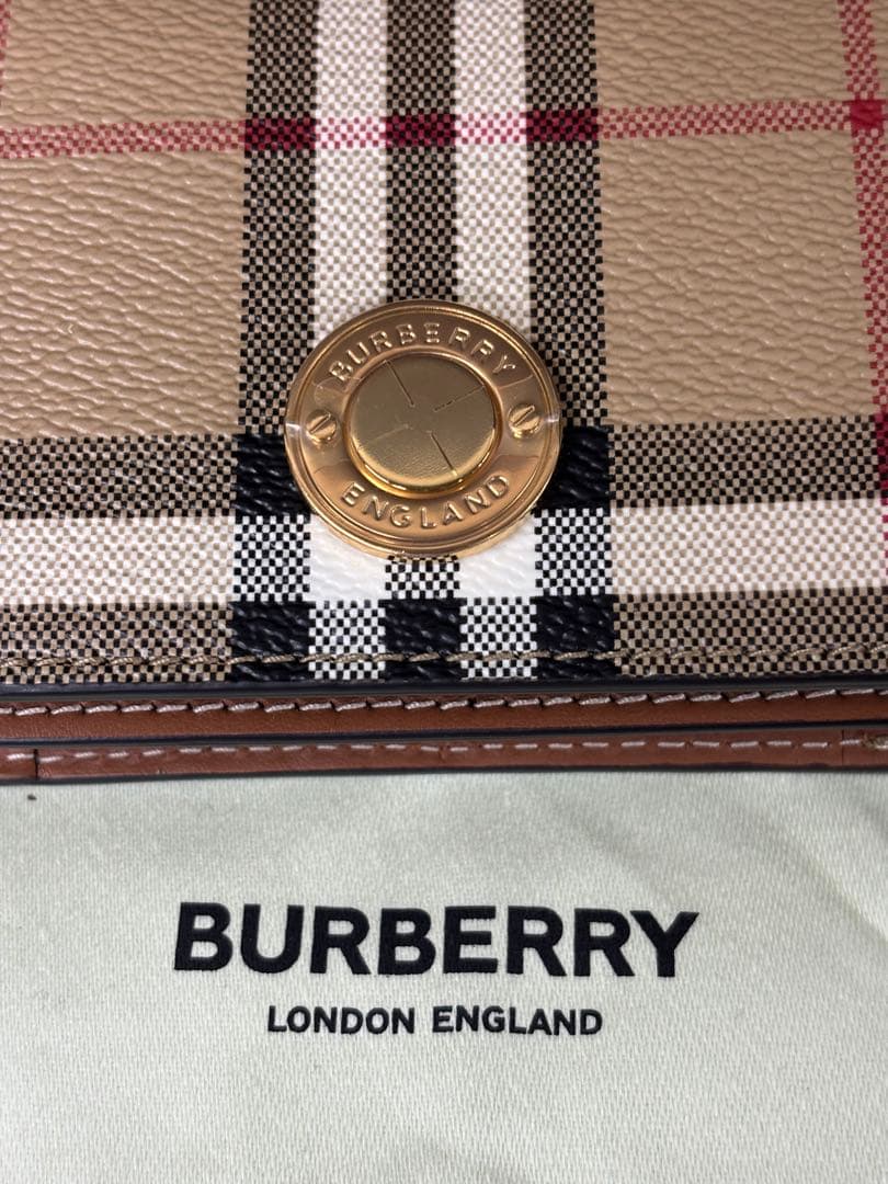 BURBERRY 二つ折り財布 ベージュ チェック柄 未使用品