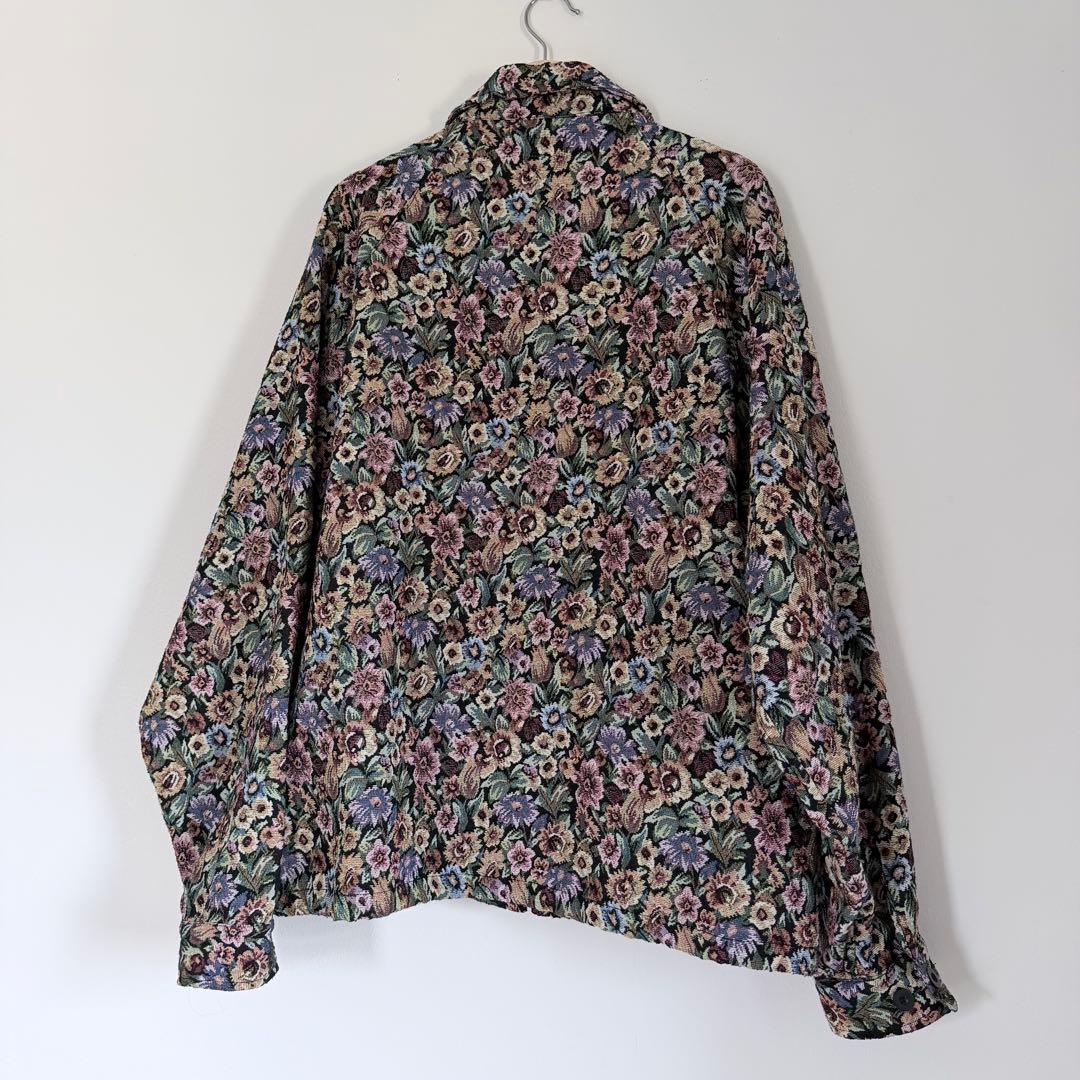 総柄ゴブラン Cheers 花柄ジャケット XL ブルゾン 古着 ヴィンテージ風