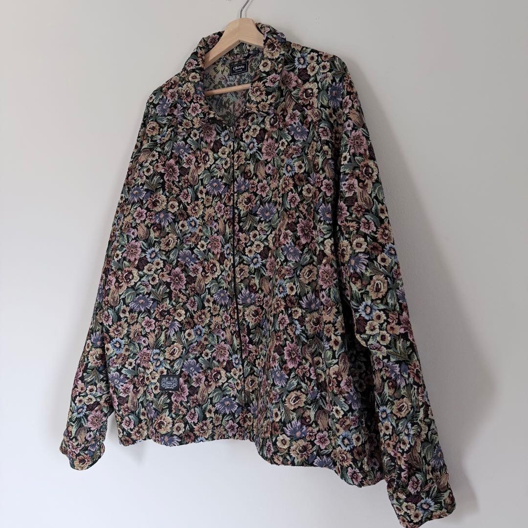 総柄ゴブラン Cheers 花柄ジャケット XL ブルゾン 古着 ヴィンテージ風