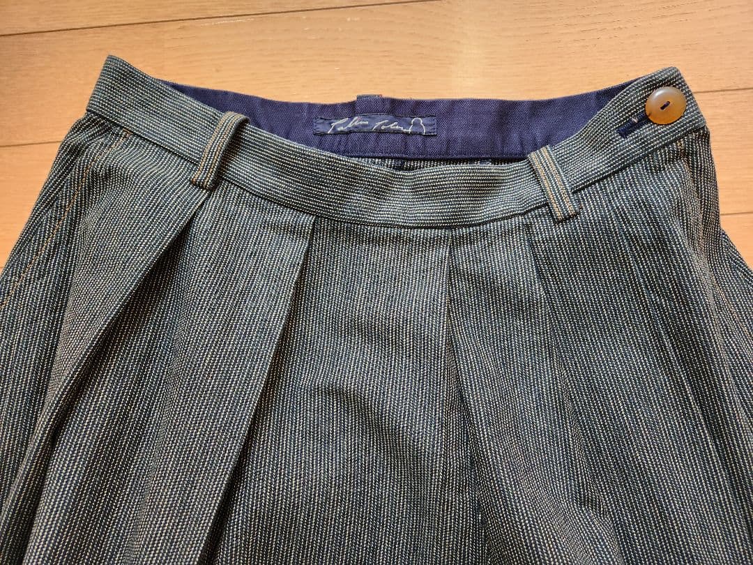 パラスパレス インディゴ ヒッコリー タック ロングスカート