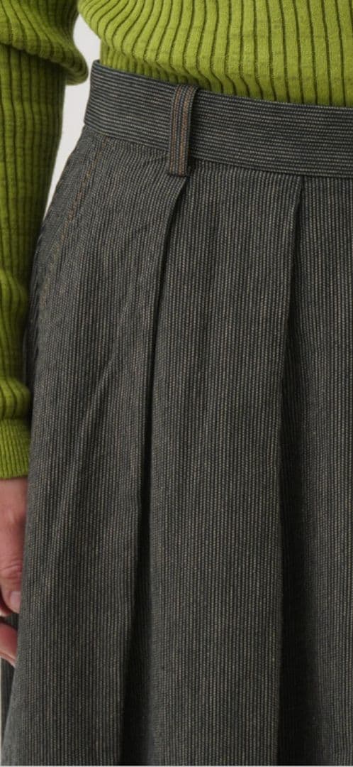 パラスパレス インディゴ ヒッコリー タック ロングスカート