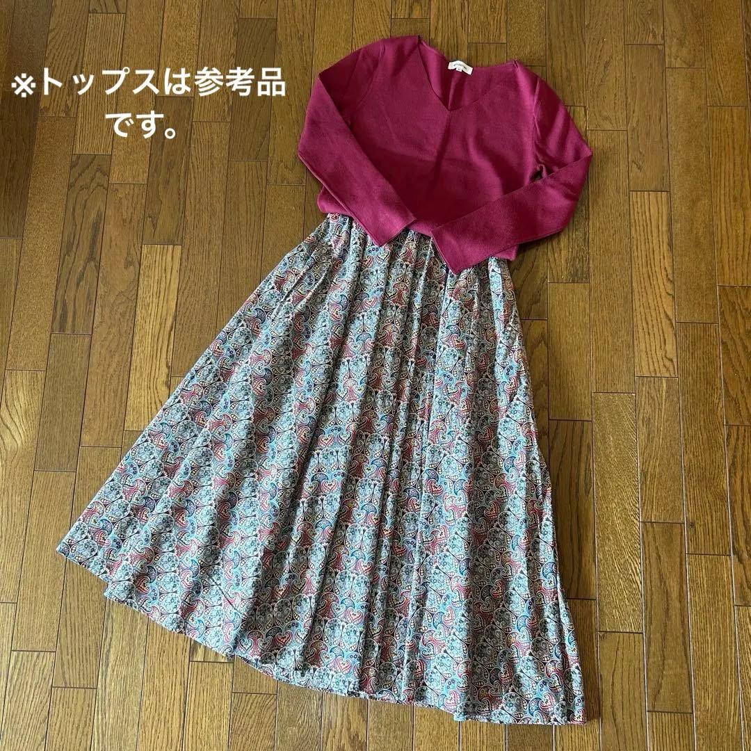 【美品】M&M リバティ ロングスカート ロングフレアスカート