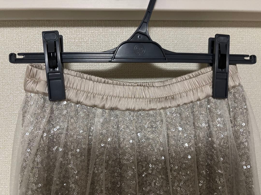 YECCAVECCA スパンコールチュールスカート