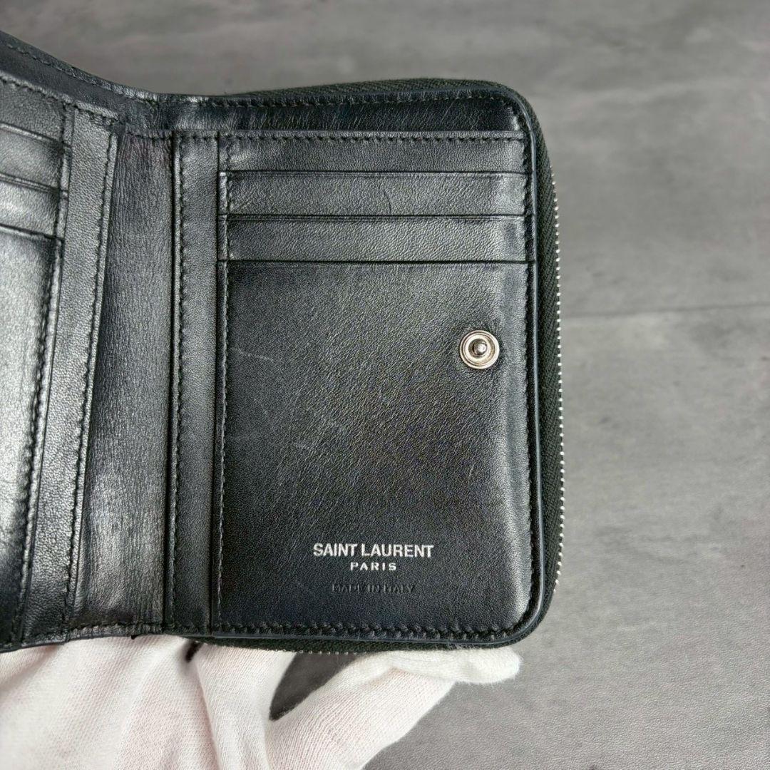 【激レア】 サンローラン 二つ折り財布 カサンドラ YSL スター ラウンド
