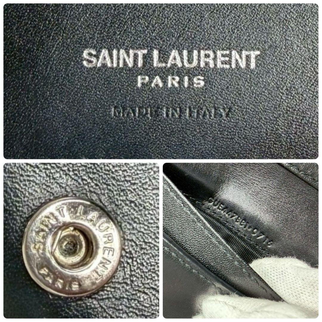 【激レア】 サンローラン 二つ折り財布 カサンドラ YSL スター ラウンド