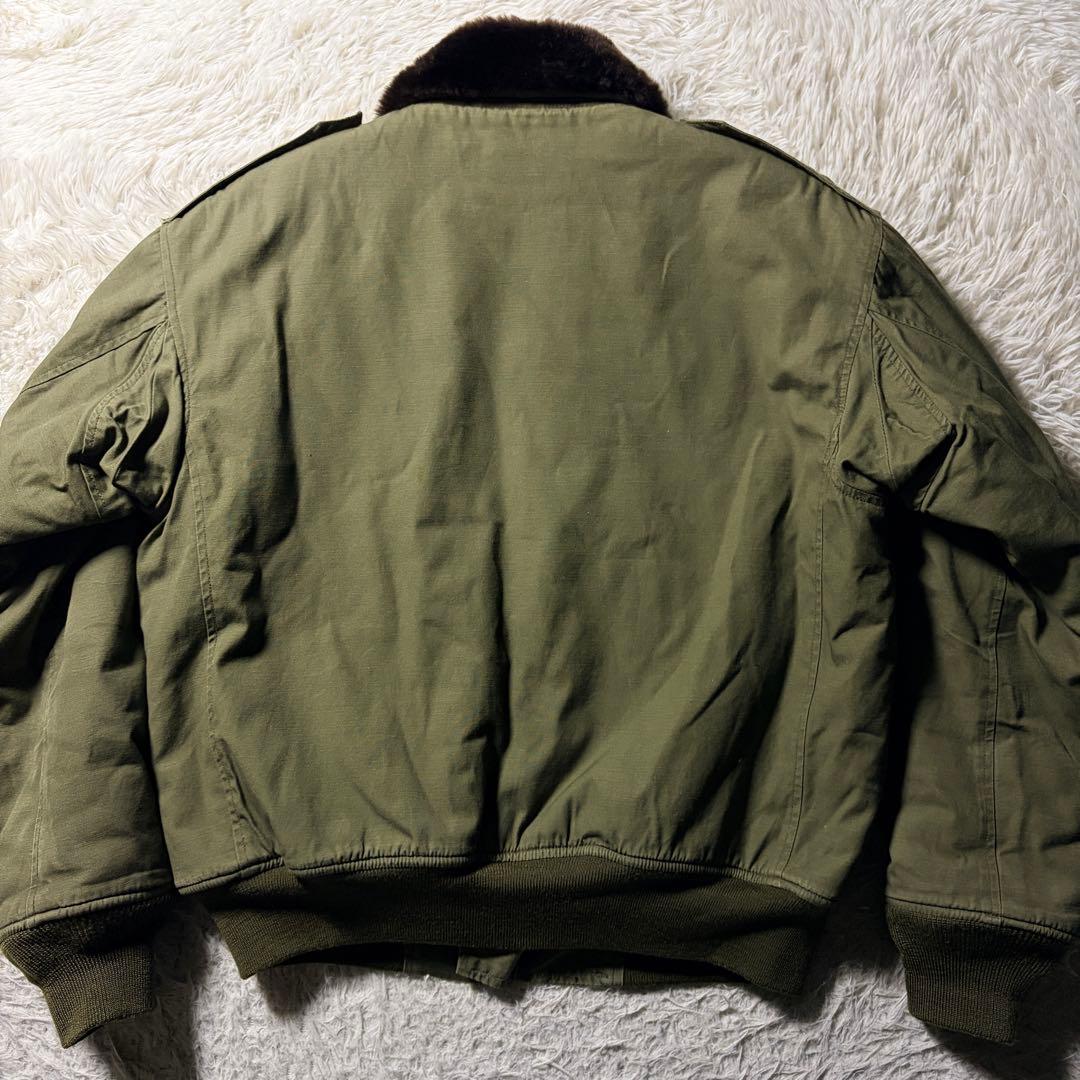 美品/希少■ヒューストン　フライトジャケット　B-10 襟ボア　カーキ　38