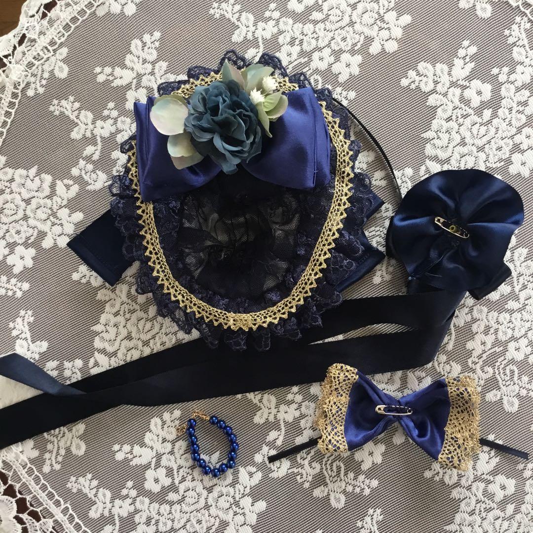 lapis Azure 　ジャケット＆スカート、ボネ、下着のセットアップ