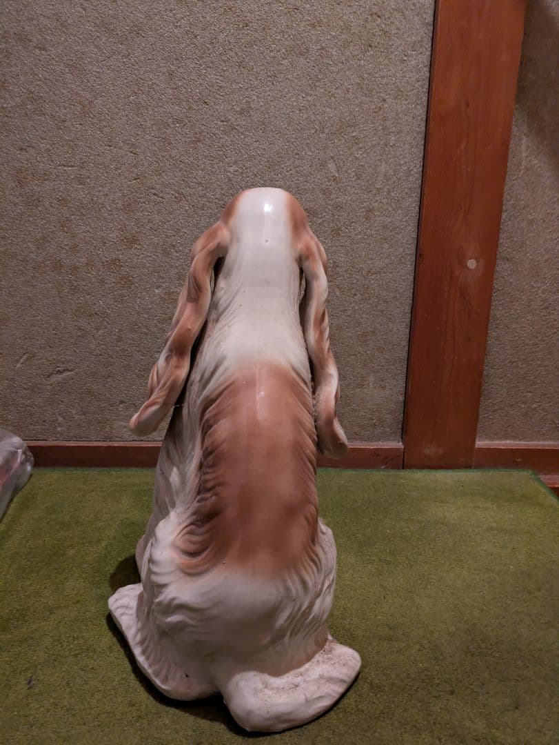 セラミック犬像 白・茶色