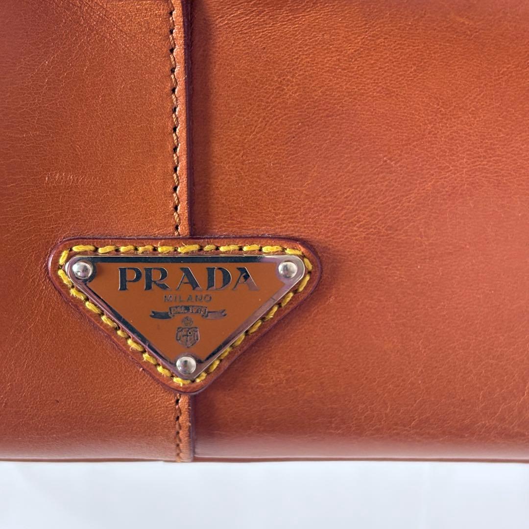 極美品PRADA カナパキャンバス×レザー ボストンバッグ 保存袋付