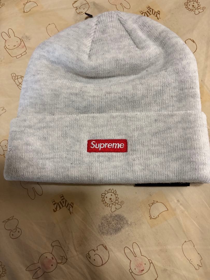 Supreme Sロゴ　ビーニー　グレー
