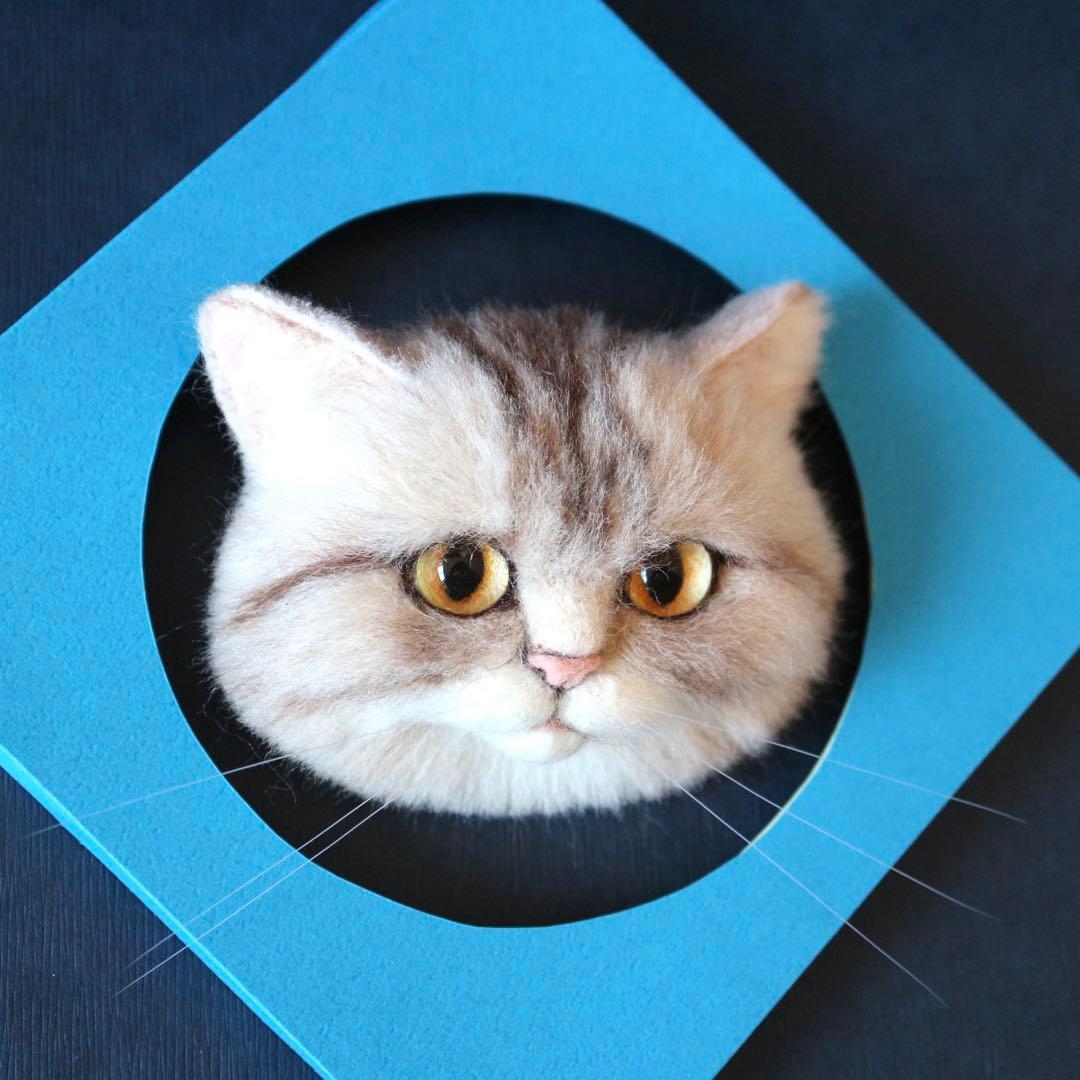 【今月の推し猫】羊毛フェルトブローチ リアル可愛いアメリカンショートヘアー