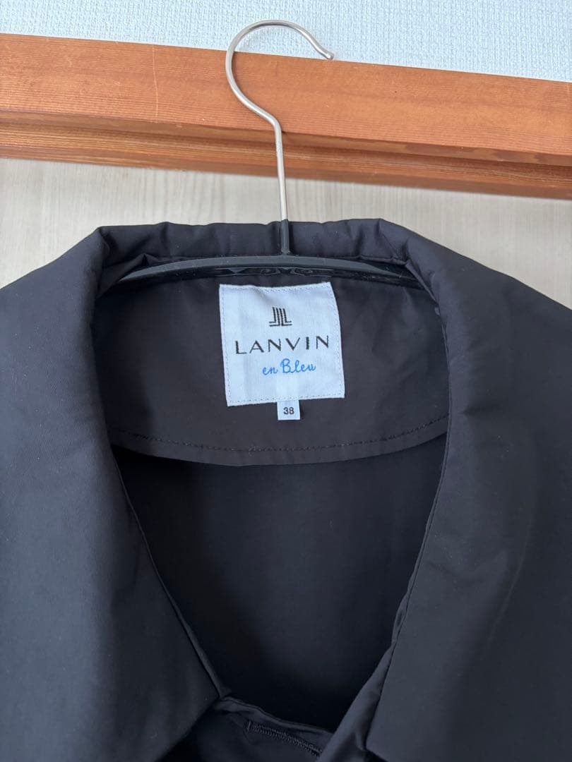LANVIN en Bleuビッグカラーライトタフタミドルコート金子綾
