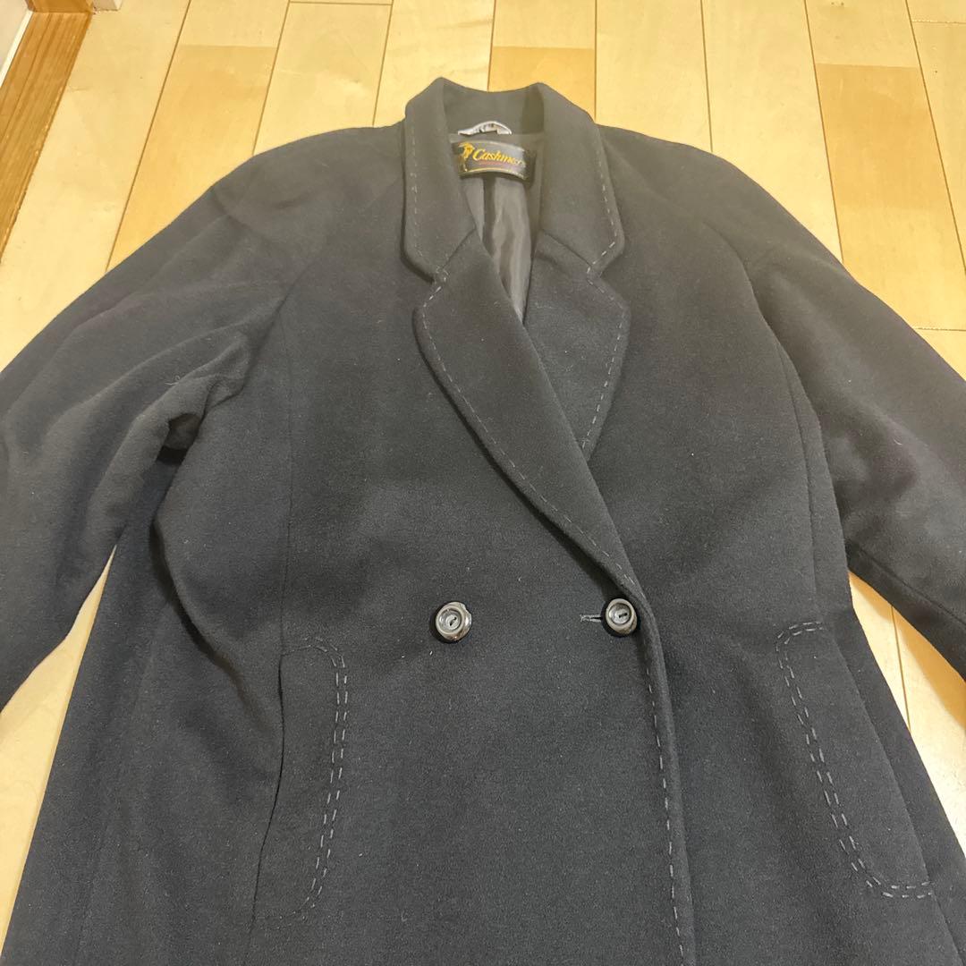 カシミヤ ダブルブレスト ロングコート