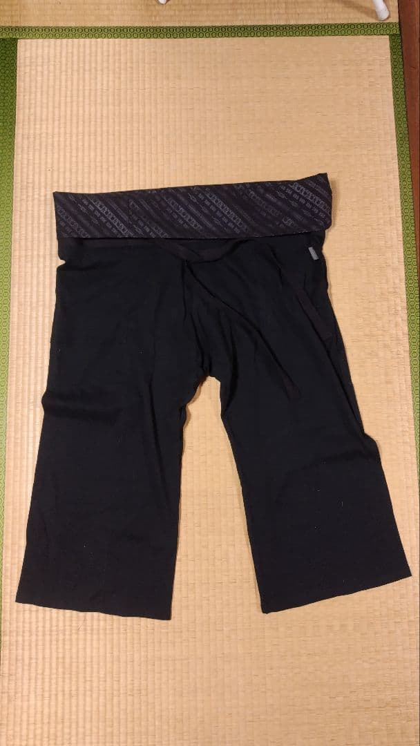 【美品】SouSou ソウソウ　風靡　高島縮　巻きパンツ(下) サイズL　黒