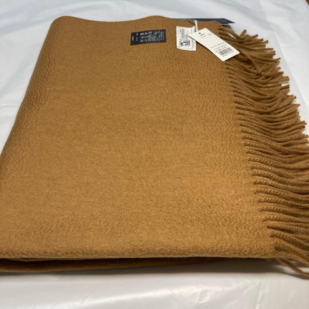新品 ジョンストンズ カシミヤ100％ 大判ストール ダークキャメル 国内正規品