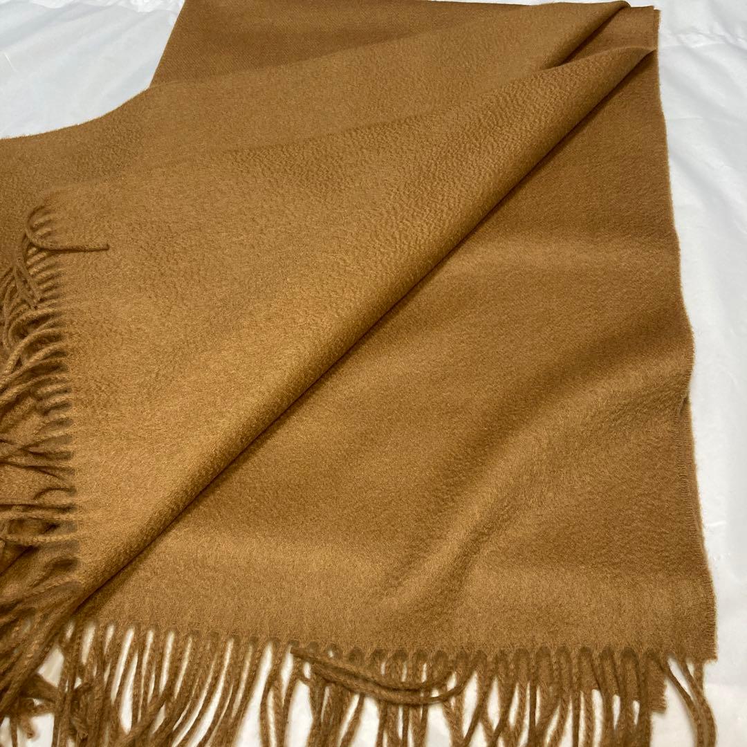 新品 ジョンストンズ カシミヤ100％ 大判ストール ダークキャメル 国内正規品