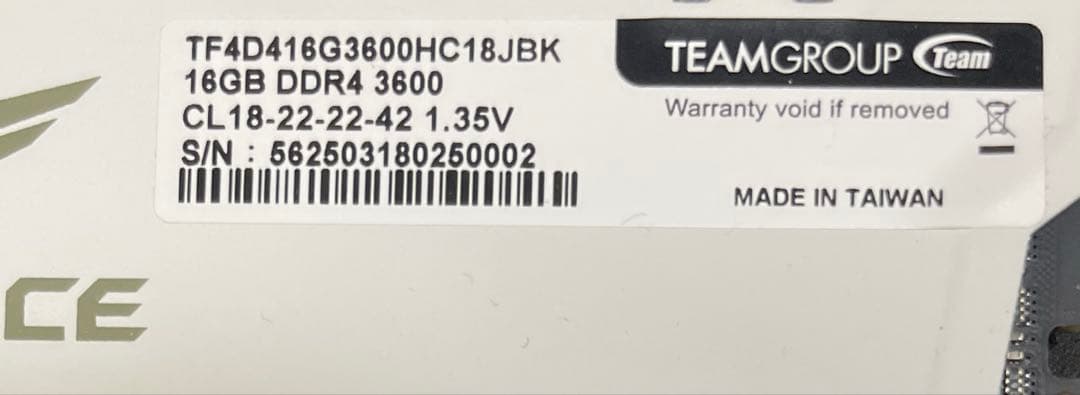 メモリー TEAM DDR4 TEAMGROUP DDR4 3600MHz 32GB