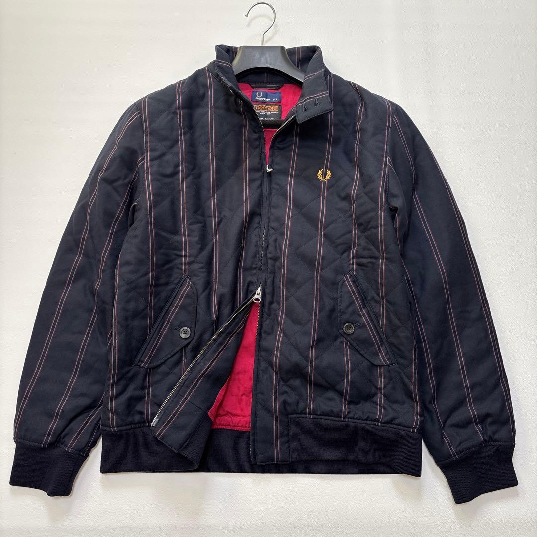 FRED PERRY 【Lサイズ】キルティング スイングトップ ネイビー×赤