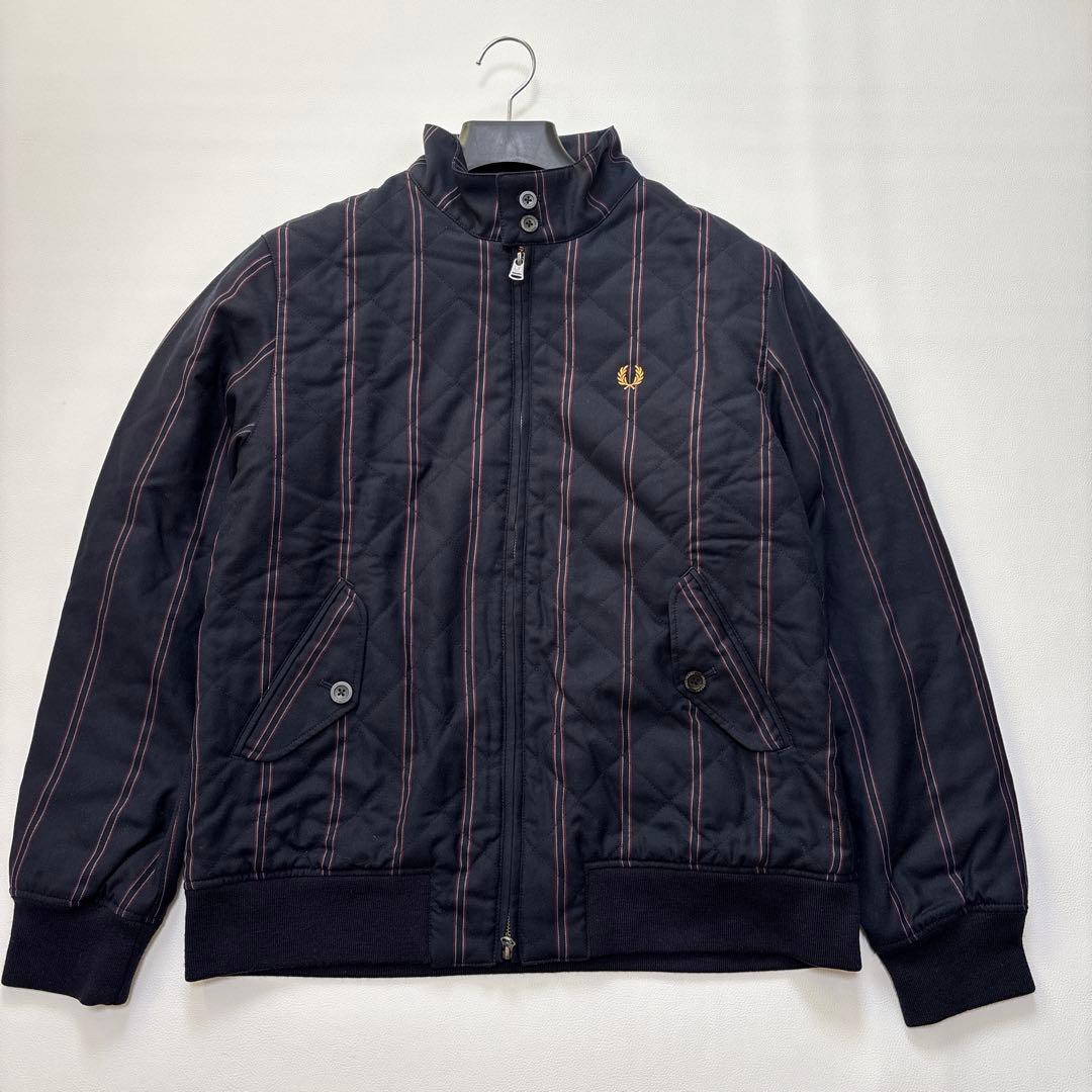 FRED PERRY 【Lサイズ】キルティング スイングトップ ネイビー×赤