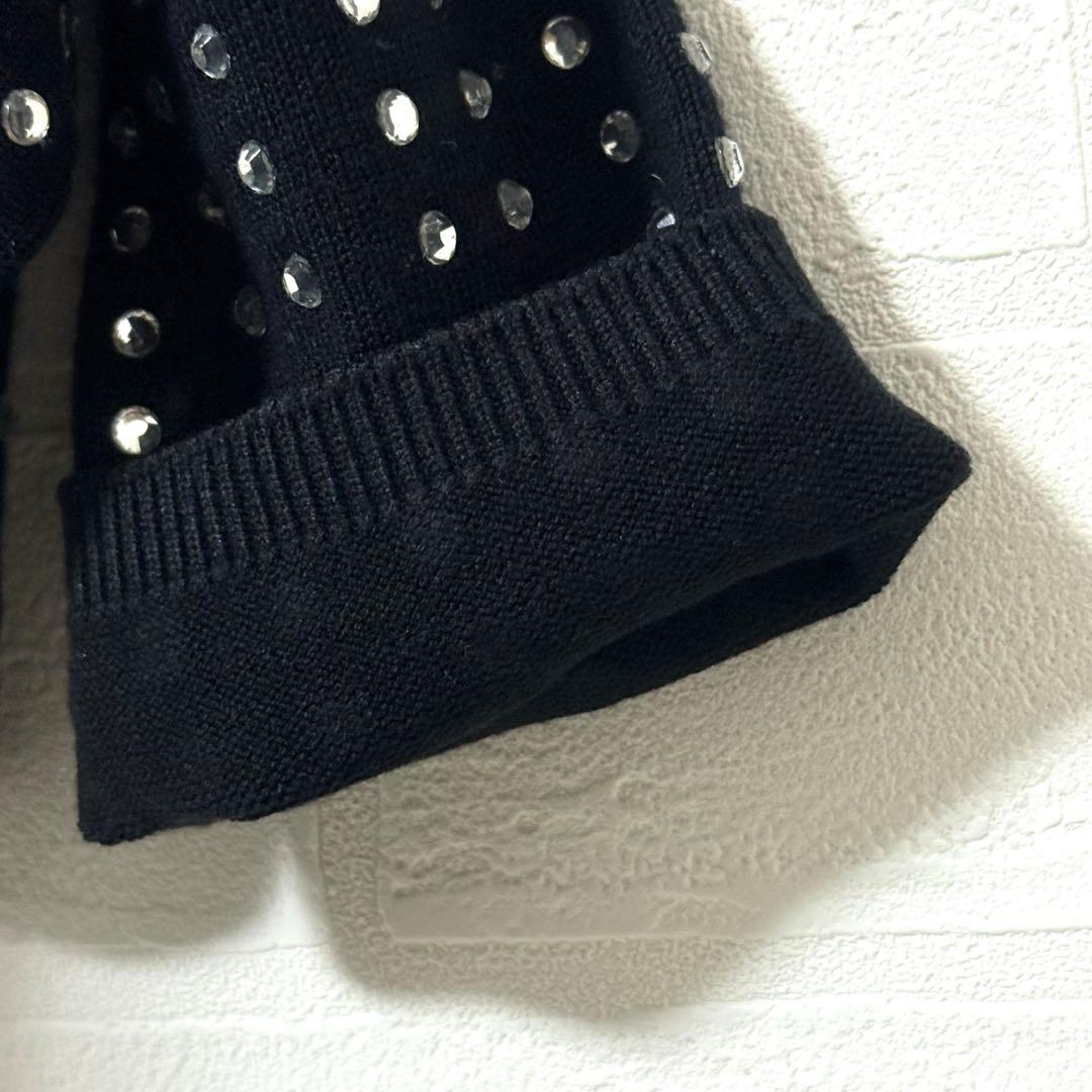 美品 ザレッドスレッド rhinestone cardigan cropped
