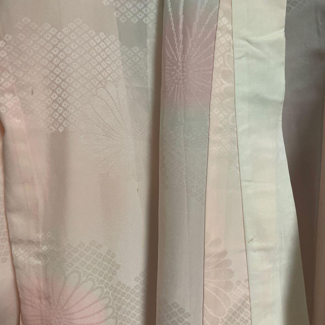 振袖と長襦袢セット　刺繍半衿付き　正絹　桜　赤　トールサイズ　卒業式　袴にも