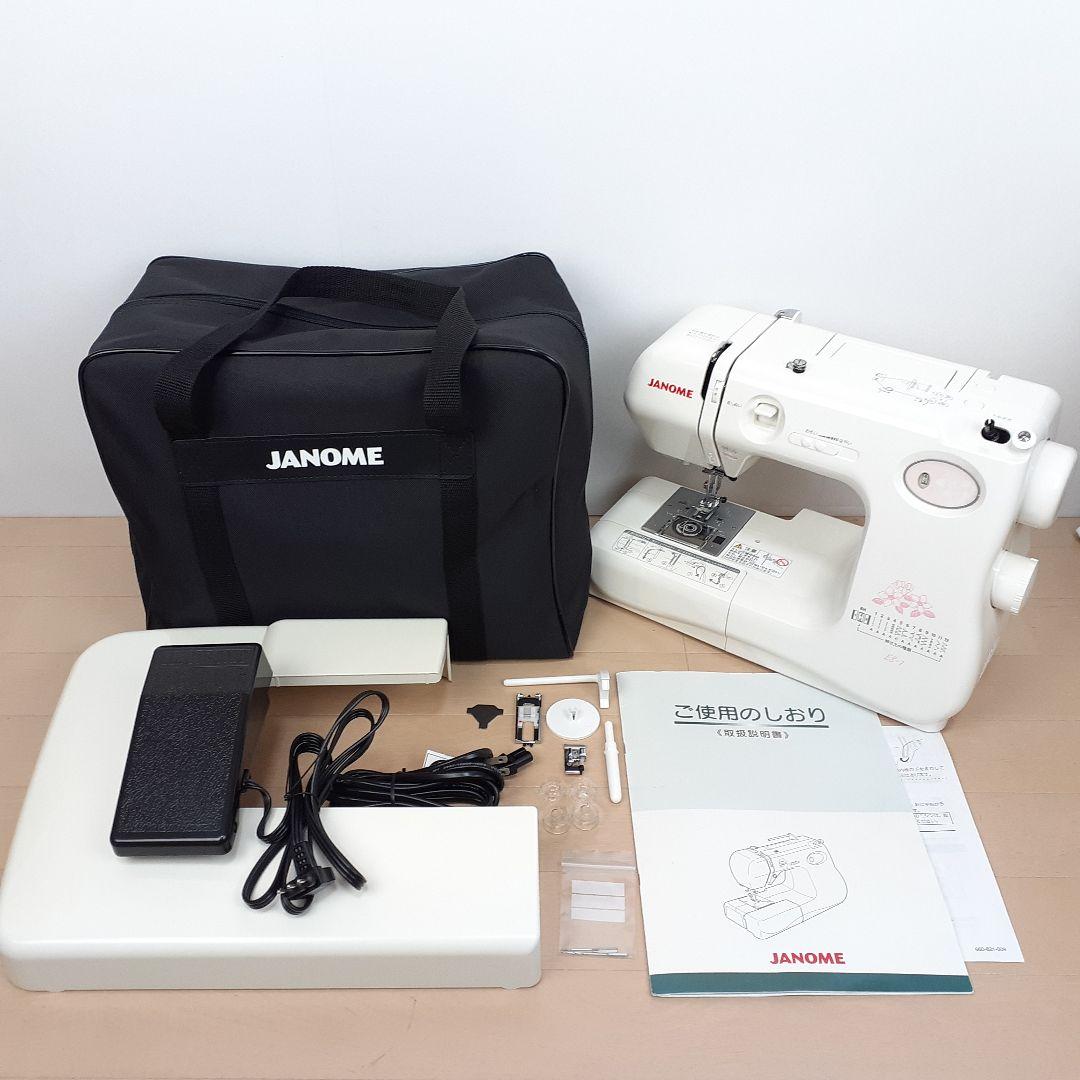 【美品】ジャノメコンパクト電子ミシン本体ES-7　フットコントローラー付属