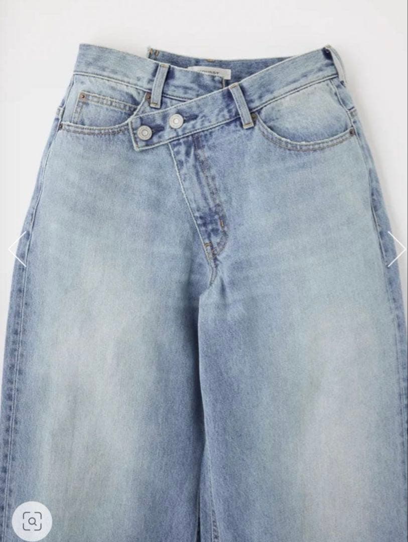 【moussy】 CROSS WAIST WIDE STRAIGHT LB