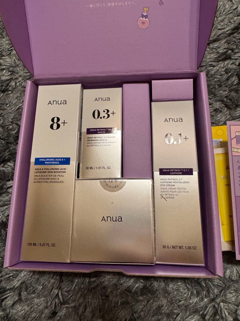 anua レチノールセット+サンクリーム、サンスティック3点セット
